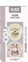 BIBS Πιπίλες Bibs Πιπίλες Καουτσούκ No1 για 0-6 μηνών Studio Bumblebee Ivory Mix 2τμχ