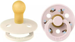 BIBS Πιπίλες Bibs Πιπίλες Καουτσούκ No1 για 0-6 μηνών Studio Bumblebee Ivory Mix 2τμχ