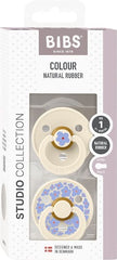 BIBS Πιπίλες Bibs Πιπίλες Καουτσούκ Studio Colour No1 Jasmine & Ivory Mix για 0-6 μηνών 2τμχ