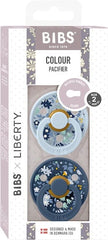 BIBS Πιπίλες BIBS x Liberty Πιπίλες Colour Round Καουτσούκ 2τμχ Chamomile Lawn - Baby Blue Mix No2