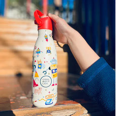 COOL BOTTLES Βρεφικά & Παιδικά Ποτηράκια COOL BOTTLES. Ανοξείδωτο παιδικό μπουκάλι Άτακτα ρομπότ 350ml