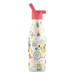 COOL BOTTLES Βρεφικά & Παιδικά Ποτηράκια COOL BOTTLES. Ανοξείδωτο παιδικό μπουκάλι Άτακτα ρομπότ 350ml