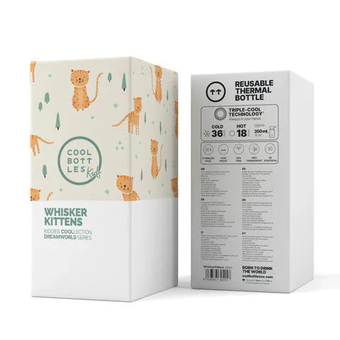 COOL BOTTLES Βρεφικά & Παιδικά Ποτηράκια COOL BOTTLES. Ανοξείδωτο παιδικό παγούρι Γατούλες 350ml