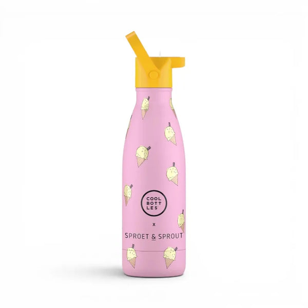 COOL BOTTLES Βρεφικά & Παιδικά Ποτηράκια COOL BOTTLES. Ανοξείδωτο παιδικό μπουκάλι Pink Scoop 350ml