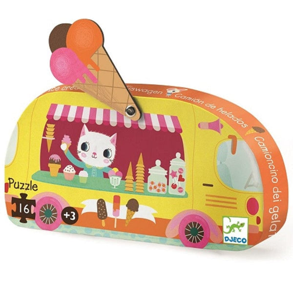 Djeco Ζωγραφική - Καλλιτεχνικά - Παζλ Djeco Μίνι Παζλ 16 τεμ. Παγωτατζίδικο