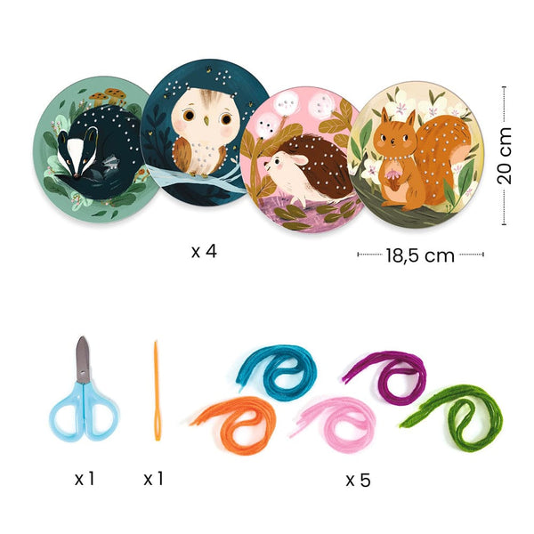 Djeco Ζωγραφική - Καλλιτεχνικά - Παζλ Djeco μαθαίνω να ράβω "Σκιουράκι"