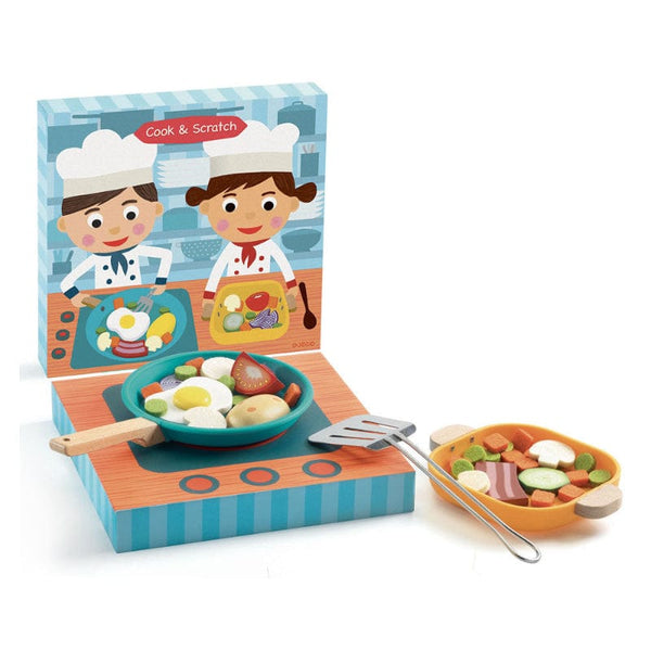 Djeco ξύλινα παιχνίδια Djeco ξύλινο παιχνίδι ρόλων Μαγειρική με τηγάνι