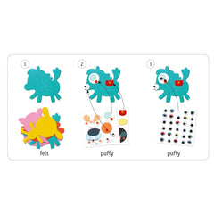 Djeco Ζωγραφική - Καλλιτεχνικά - Παζλ Djeco Δημιουργώ με αυτοκόλλητα Ζωάκια