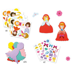 Djeco Ζωγραφική - Καλλιτεχνικά - Παζλ Djeco Δημιουργώ με αυτοκόλλητα σε τσόχα Πριγκίπισσα