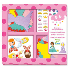 Djeco Ζωγραφική - Καλλιτεχνικά - Παζλ Djeco Δημιουργώ με αυτοκόλλητα σε τσόχα Πριγκίπισσα