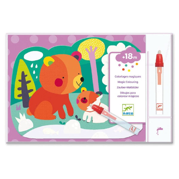 Djeco Ζωγραφική - Καλλιτεχνικά - Παζλ Djeco Μαγική ζωγραφική με μαρκαδόρο με νερό Αρκουδάκια και ζωάκια