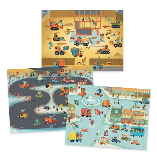 Djeco Ζωγραφική - Καλλιτεχνικά - Παζλ Djeco Χαλκομανίες Κατασκευαστικά οχήματα