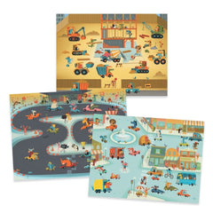 Djeco Ζωγραφική - Καλλιτεχνικά - Παζλ Djeco Χαλκομανίες Κατασκευαστικά οχήματα