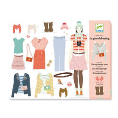 Djeco παιχνιδι ρολων Djeco Ντουλάπα κοριτσιών - Ντύνω κορίτσια με ρούχα και αξεσουάρ