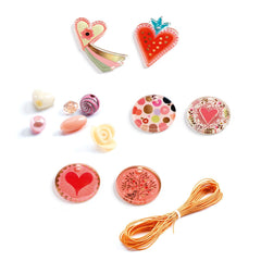 Djeco Ζωγραφική - Καλλιτεχνικά - Παζλ Djeco κατασκευή κοσμημάτων με διάφορες χάντρες "Καρδιές"