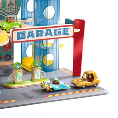 Djeco ξύλινα παιχνίδια Djeco Γκαράζ με ασανσέρ και 2 επίπεδα
