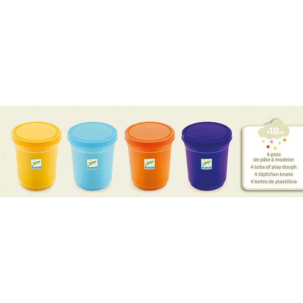 Djeco Ζωγραφική - Καλλιτεχνικά - Παζλ Djeco 4 Πλαστοζυμαράκια Πλαστελίνη - Φυσικά χρώματα