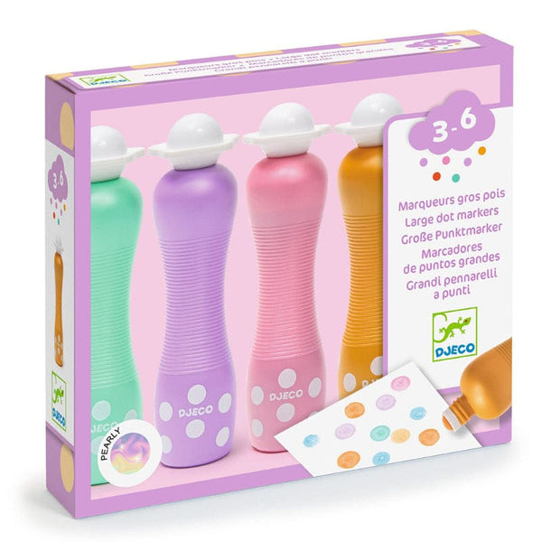 Djeco Ζωγραφική - Καλλιτεχνικά - Παζλ Djeco 4 μαρκαδόροι με αφρώδη μύτη περλέ χρώματα