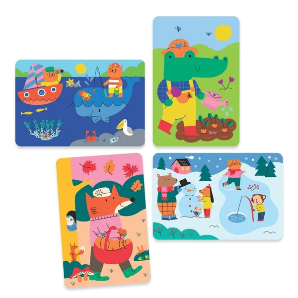 Djeco Ζωγραφική - Καλλιτεχνικά - Παζλ Djeco ζωγραφίζω με μαρκαδόρο με νερό "4 εποχές"