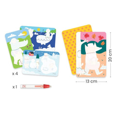 Djeco Ζωγραφική - Καλλιτεχνικά - Παζλ Djeco ζωγραφίζω με μαρκαδόρο με νερό "4 εποχές"