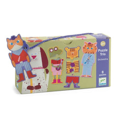 Djeco Ζωγραφική - Καλλιτεχνικά - Παζλ Djeco 8 παζλ με 3 κομμάτια "Η ορχήστρα των ζώων"