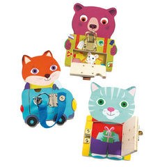 Djeco Παιχνίδια Δραστηριοτήτων Djeco Eκπαιδ. παιχνίδι Μαθαίνω να ανοιγοκλείνω κλειδαριές Ζωάκια