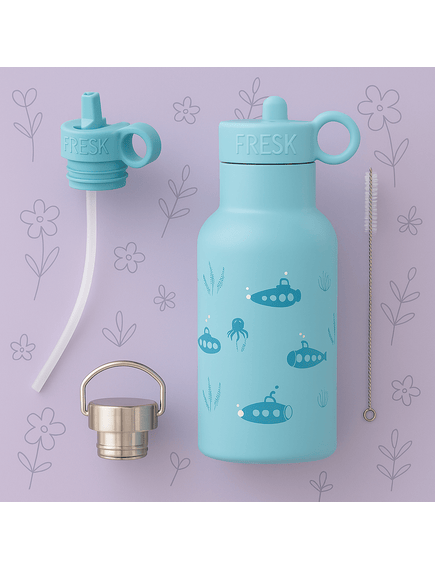 Fresk Βρεφικά & Παιδικά Ποτηράκια Fresk: Θερμός με καλαμάκι & διπλό τοίχωμα από ανοξείδωτο ατσάλι / 350ml - Submarine