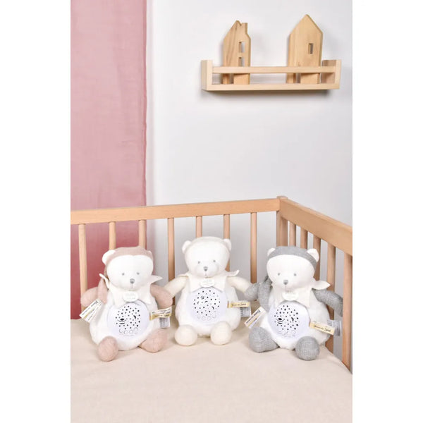Jolijou βρεφικά παιχνίδια Jolijou My First Musical Night Light – Μουσικό Προβολάκι Νυκτός Αρκουδάκι – Γκρι