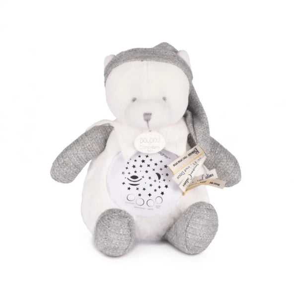 Jolijou βρεφικά παιχνίδια Jolijou My First Musical Night Light – Μουσικό Προβολάκι Νυκτός Αρκουδάκι – Γκρι