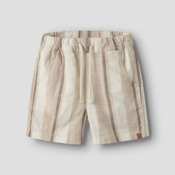 Lil Atelier Παντελονάκι 2Y (92 CM) Lil' Atelier Σορτς Ριγέ Από Οργανικό Βαμβάκι – Coconut Milk