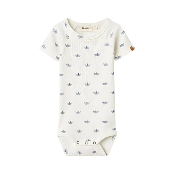 Lil Atelier Βρεφικά Φορμάκια Lil' Atelier Φορμάκι κοντομάνικο Coconut Milk PAPER BOAT