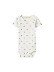 Lil Atelier Βρεφικά Φορμάκια 1-2M (56 CM) Lil' Atelier Φορμάκι κοντομάνικο Coconut Milk PAPER BOAT