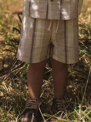 Lil Atelier Παντελονάκι Lil' Atelier Σορτς Ριγέ Από Οργανικό Βαμβάκι – Coconut Milk