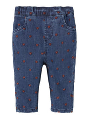 Lil Atelier Παντελονάκι Lil' Atelier Τζιν Παντελόνι Heart Dark Denim