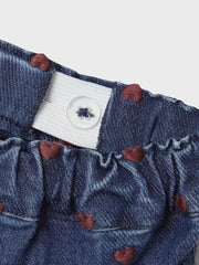 Lil Atelier Παντελονάκι Lil' Atelier Τζιν Παντελόνι Heart Dark Denim