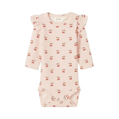 Lil Atelier Βρεφικά Φορμάκια 1-2M (56 CM) Lil' Atelier Βρεφικό  Φορμάκι με Μακριά Μανίκια Lil' Atelier Silver Peony CHERRY