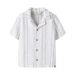 Lil Atelier Μπλουζάκι 2Y (92 CM) Lil' Atelier Πουκάμισο Loose Fit Coconut Milk