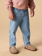 Lil Atelier Παντελονάκι Lil' Atelier Παιδικό Τζιν Loose Fit Medium Blue Denim