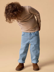 Lil Atelier Παντελονάκι Lil' Atelier Παιδικό Τζιν Loose Fit Medium Blue Denim