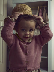Lil Atelier Παιδικές Ζακέτες Lil' Atelier Πλεκτή Ζακέτα βρεφική από οργανικό βαμβάκι Nostalgia Rose