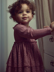 Lil Atelier Φορέματα Lil' Atelier Βρεφικό Φόρεμα με Κορμάκι από Οργανικό Βαμβάκι – Nostalgia Rose