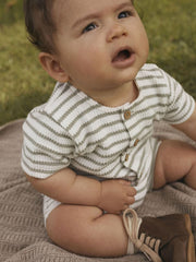 Lil Atelier Βρεφικά Φορμάκια Lil' Atelier Ολόσωμο Κοντομάνικο Φορμάκι Seagrass