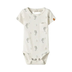 Lil Atelier Βρεφικά Φορμάκια Lil’ Atelier Κοντομάνικο Φορμάκι από οργανικό βαμβάκι Seahorse
