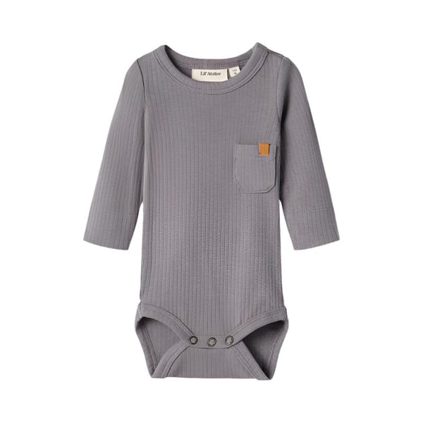 Lil Atelier Βρεφικά Φορμάκια 1M Lil' Atelier Φορμάκι Μακριμάνικο Silver Filigree SOLID