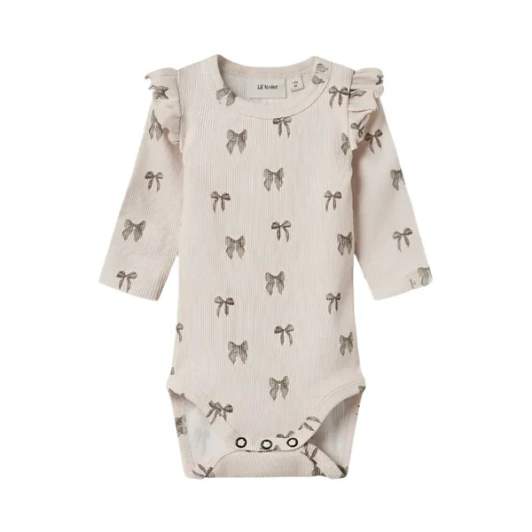 Lil Atelier ΚΟΡΜΑΚΙΑ 1-2M (56 CM) Lil' Atelier Κορμάκι Silver Peony Bow