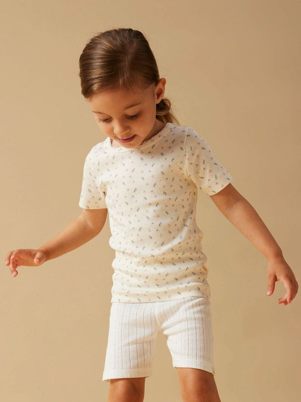 Lil Atelier Μπλουζάκι Lil' Atelier Κοντομάνικη Μπλούζα Slim Fit Coconut Milk