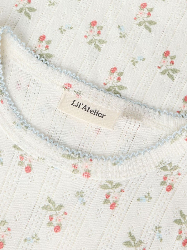Lil Atelier Μπλουζάκι Lil' Atelier Μπλούζα Κοντομάνικη Slim Fit Coconut Milk