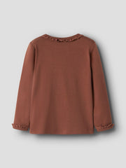 Lil Atelier Μπλουζάκι Lil' Atelier Μακρυμάνικη Μπλούζα Slim Fit Maple Syrup