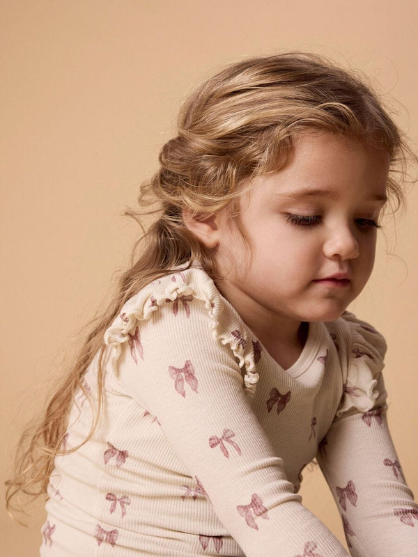 Lil Atelier Μπλουζάκι Lil' Atelier Παιδική Μπλούζα Slim Fit με Μακριά Μανίκια Turtledove