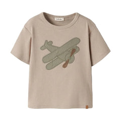 Lil Atelier Μπλουζάκι 2Y (92 CM) Lil' Atelier Παιδικό Κοντομάνικο T-Shirt από Οργανικό Βαμβάκι – Oxford Tan